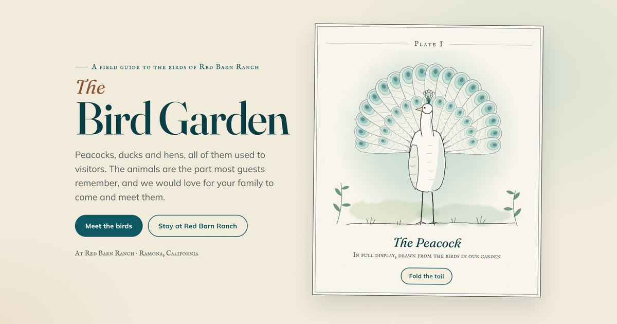 The top of the The Bird Garden page