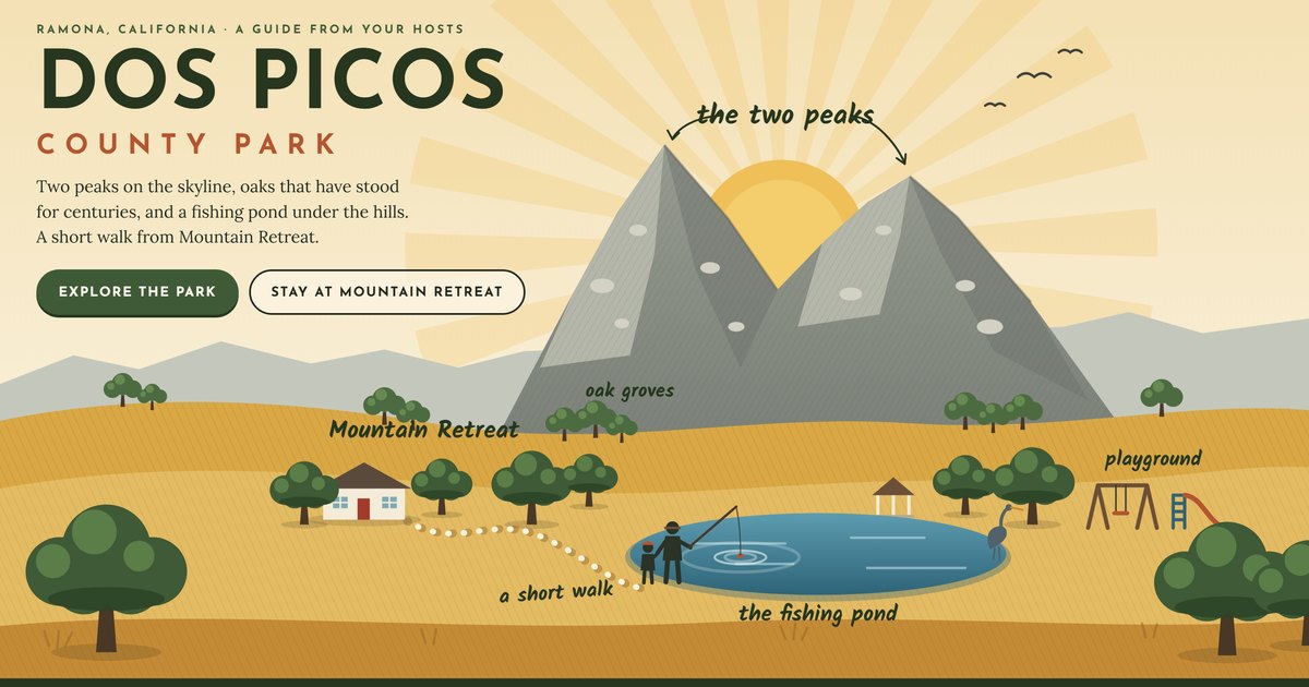 The top of the Dos Picos County Park page