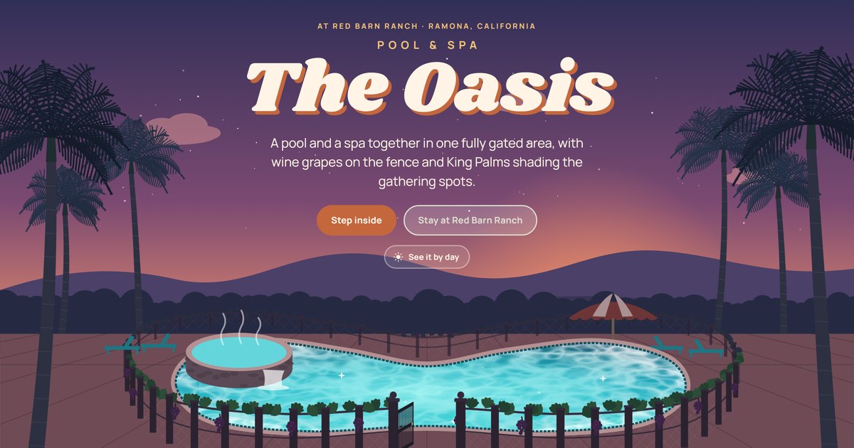 The top of the The Oasis page